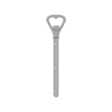 The Tiny Finch Bistro bottle opener in pearly grey with a stainless steel head and durable nylon handle.