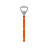 The Tiny Finch Bistro bottle opener in orange with a stainless steel head and durable nylon handle.