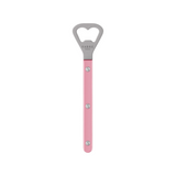 The Tiny Finch Bistro bottle opener in pearly soft pink with a stainless steel head and nylon handle