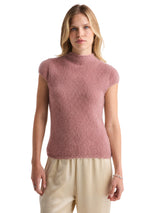 Brigette Mock Neck Sweater in Tea Rose