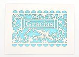 Gracias - Papel Picado - Thank You in Spanish: Aqua / A2