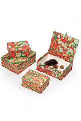 Hand-Marbled Keepsake Box Set in Christmas Gems: Set of 2