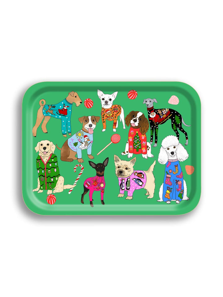 Small Tray Christmas Jumpers Dogs