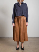Claudia Skirt Chestnut Faux Leather