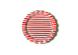Red Stripe Ruffle Round Platter