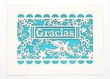 Gracias - Papel Picado - Thank You in Spanish: Aqua / A2