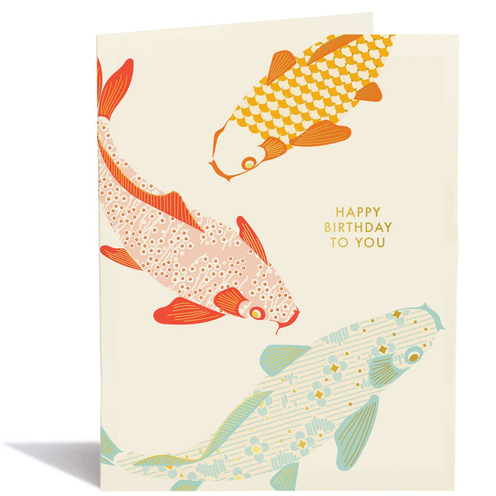 Lucky Koi Birthday Card | Gold Foil