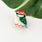 Mini Bird Hair Clip Green Red