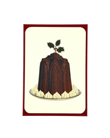 Christmas Plum Pudding Holly Greeting Card | Luxury
