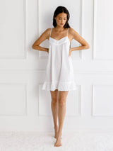 Madeline White Cotton Nightgown: XXL