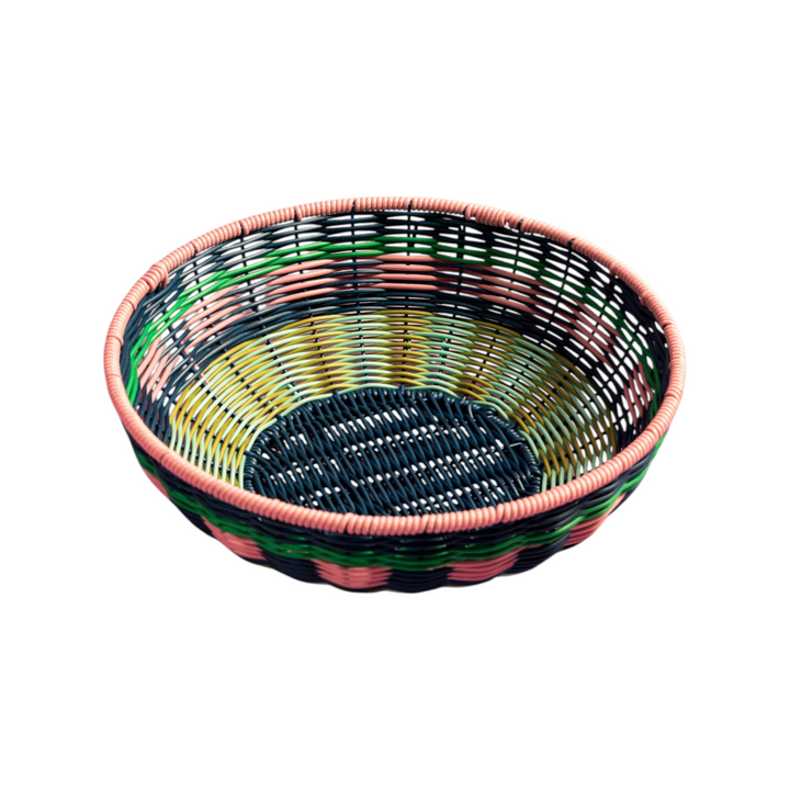 Maegen Woven Bowl Pink Navy