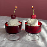 Beeswax Candles Dark Red Cherries Set of 10