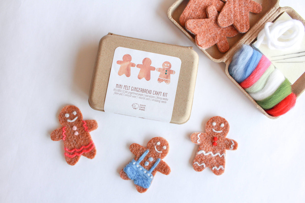 Felting Kit Mini Gingerbread Cookie