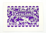 Gracias - Papel Picado - Thank You in Spanish: Aqua / A2