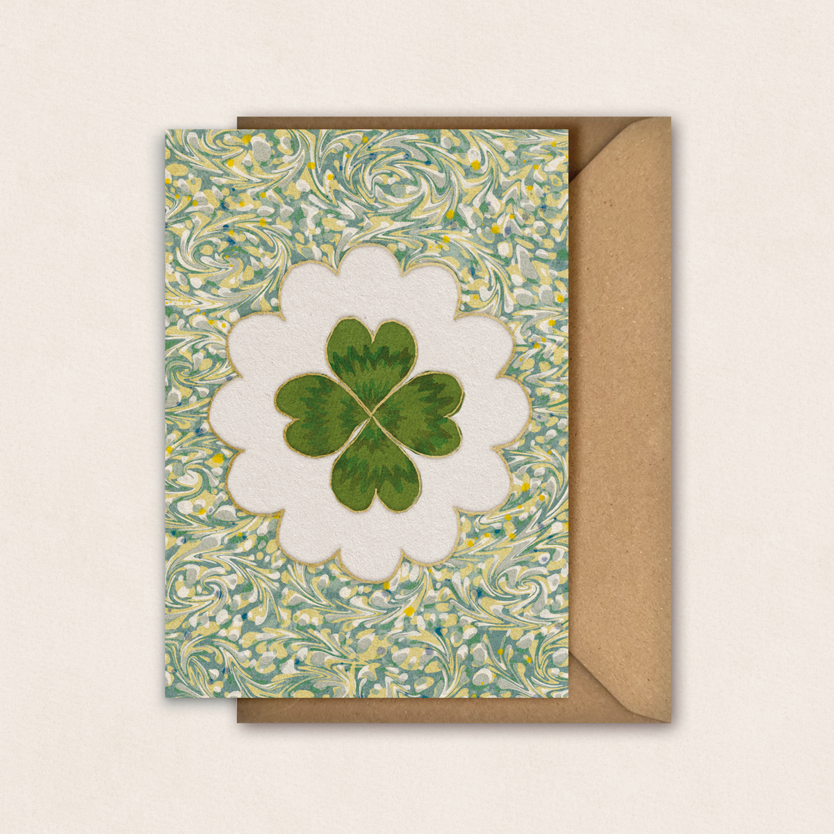 Marble Greetings Card: Clover