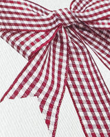 Double Tail Red Gingham Bow Greeting Card | Birthday Card