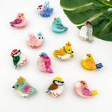 Mini Bird Hair Clip Yellow Brown