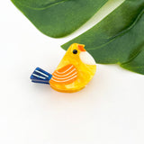 Mini Bird Hair Clip Yellow Blue