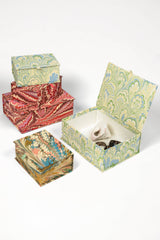 Hand-Marbled Keepsake Box Set in Flatiron Feathers: Set of 2