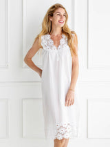 Eloise White Cotton Nightgown: S
