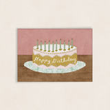 Birthday Greetings Card: Pink Cake
