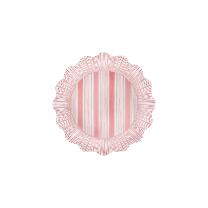 Cabana Stripe Melamine Dinner Plate Set of 4 Coral Stripe