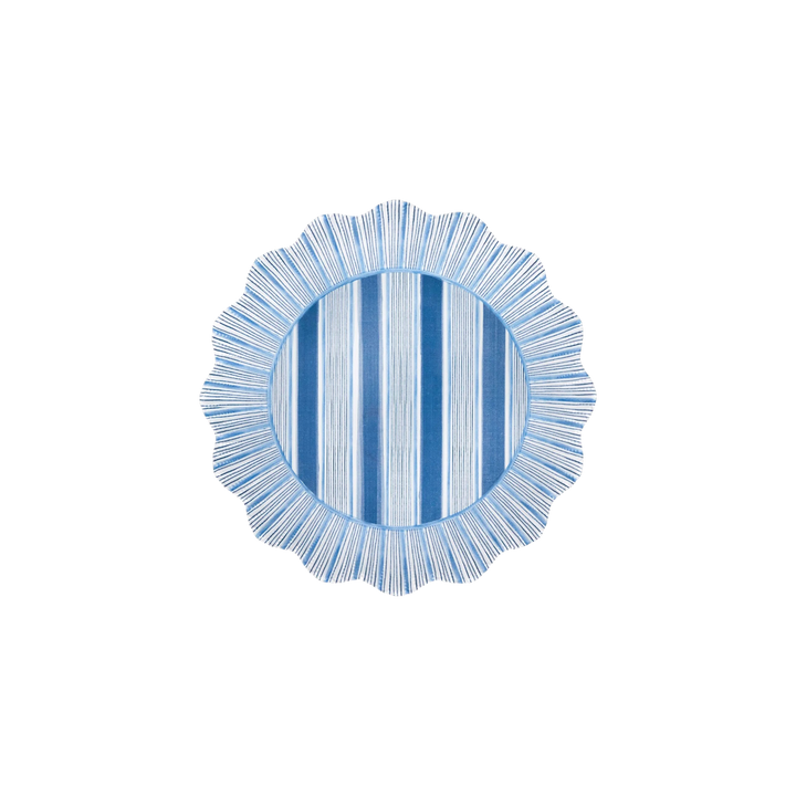 Cabana Stripe Melamine Dinner Plate Set of 4 Ocean Stripe