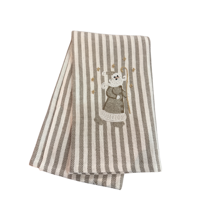 Embroidered Kitchen Towel Father Christmas