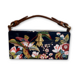 Hand Painted Handbag Deep Blue Bird