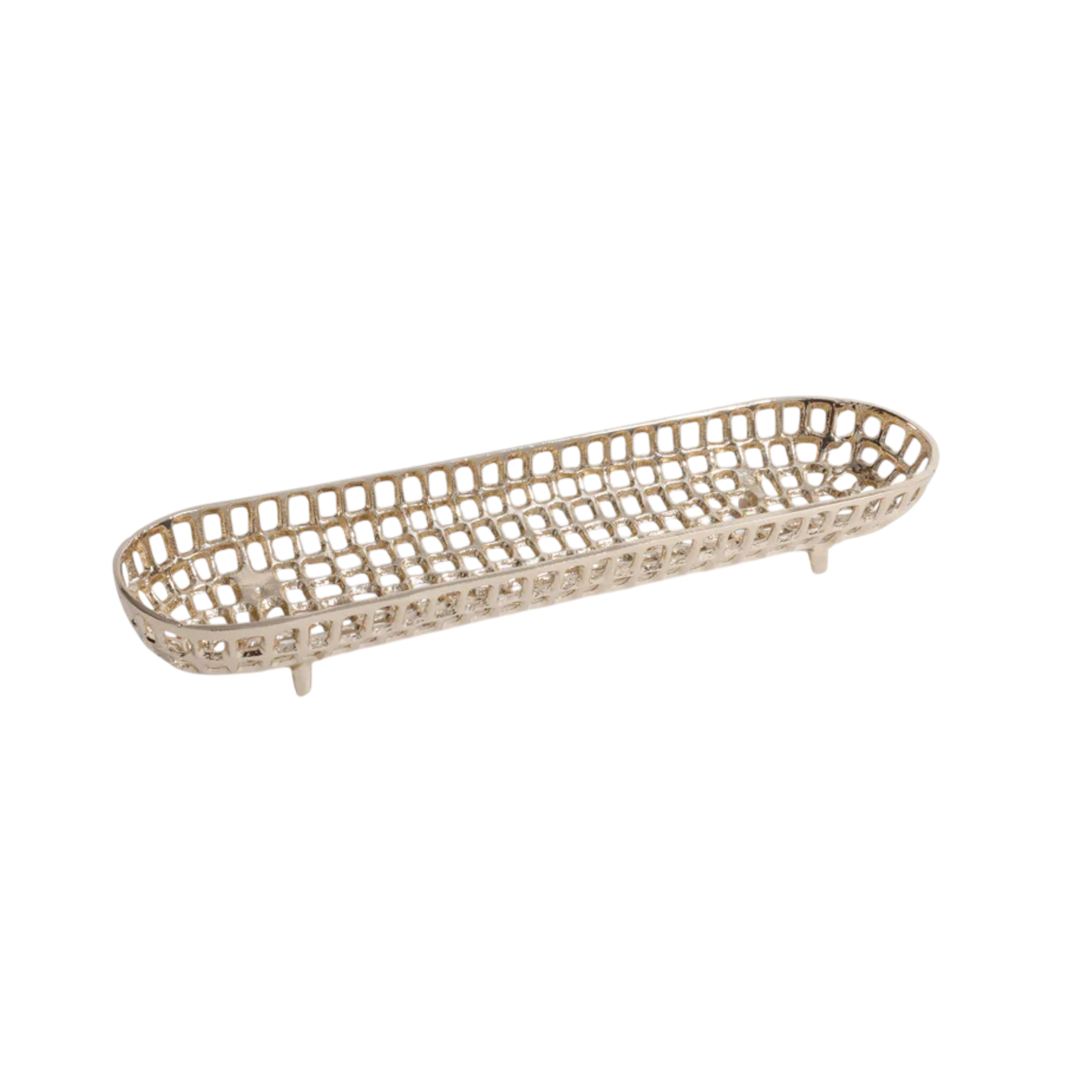 Gold Oval Alloy Tray Small