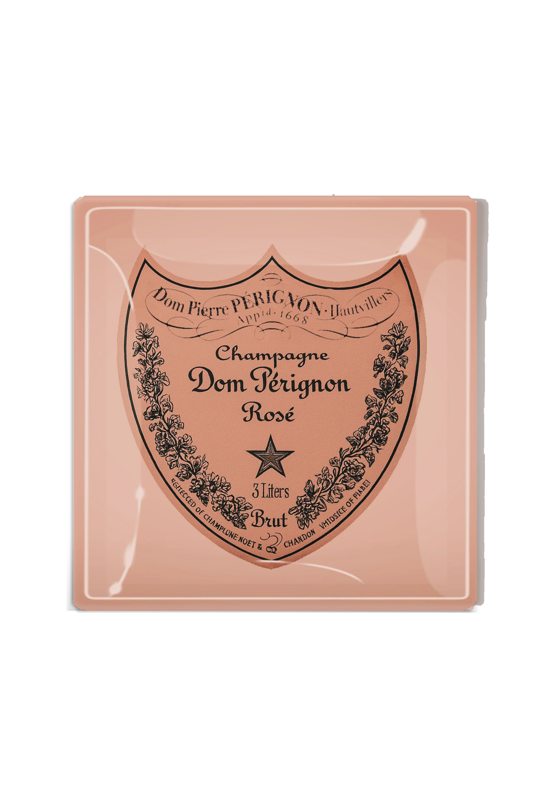 Decoupage Tray Vintage Dom Pérignon Rose