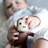Knitted Monkey Rattle Toy