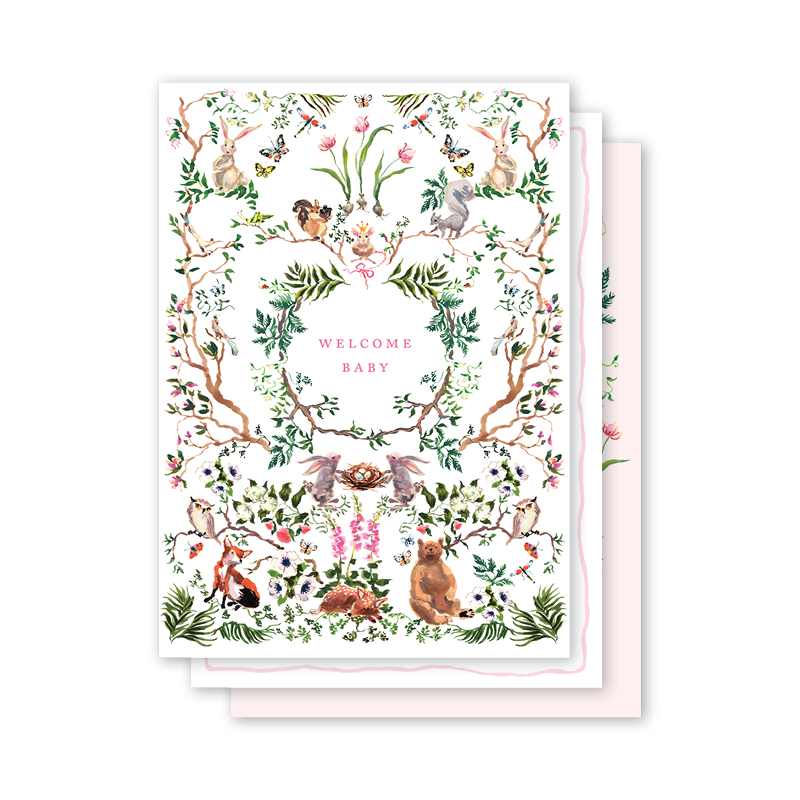 Baby Milestone Cards Woodland Pink