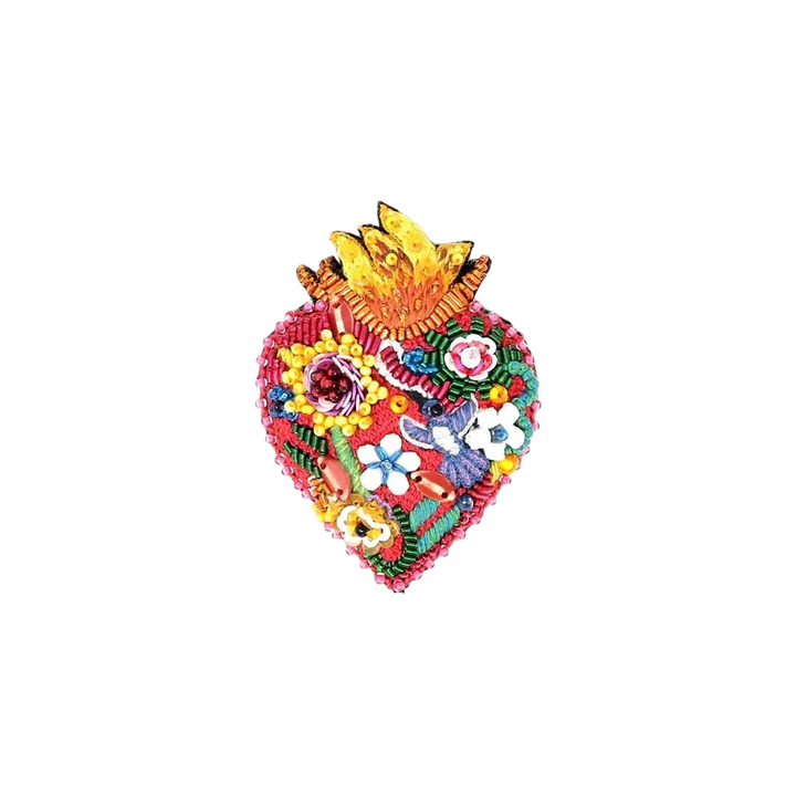 Brooch Flaming Heart