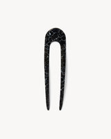 French Hair Pin Black Marble