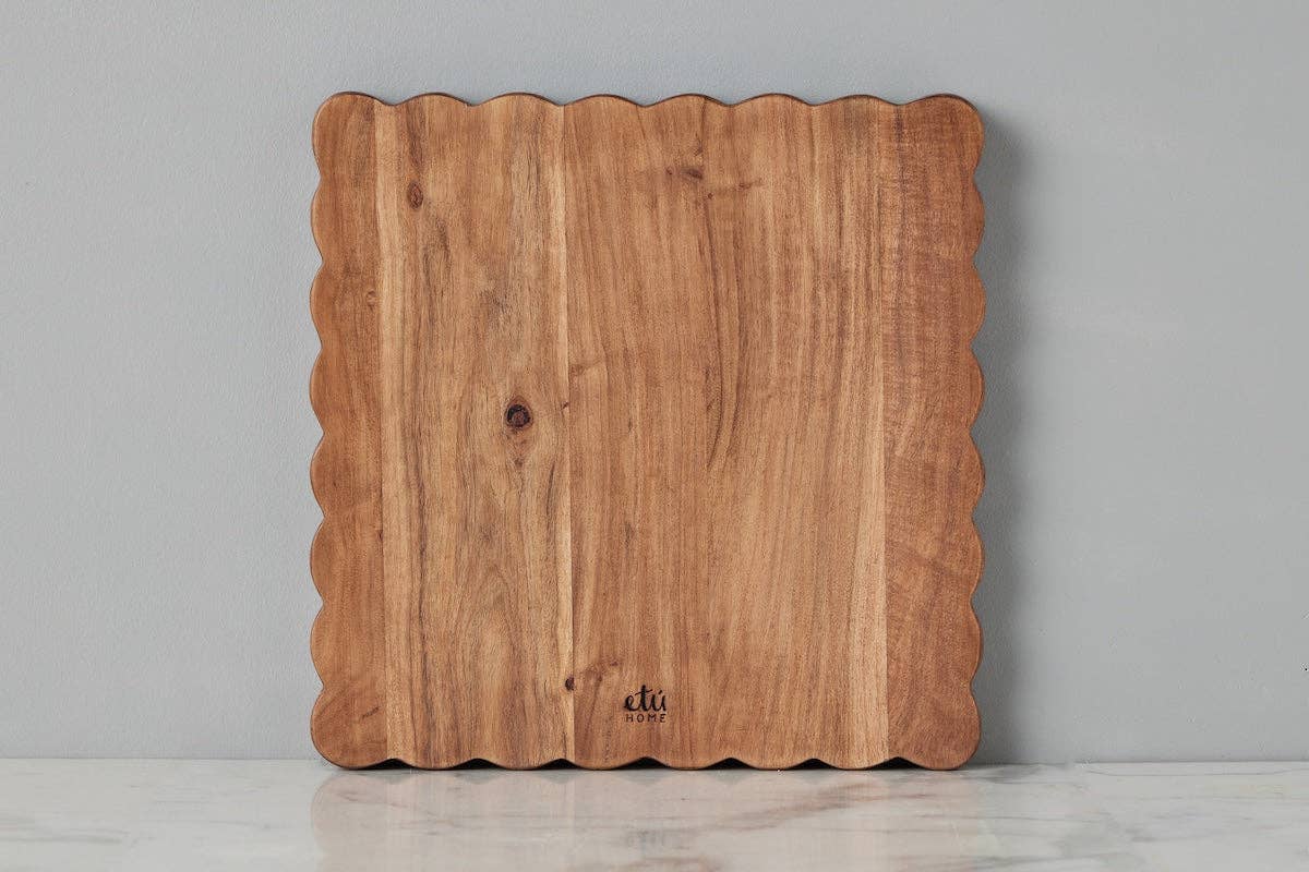Scalloped Cutting Board Large Square