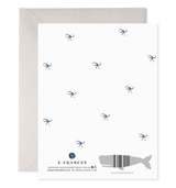 Big Navy Striped Bow Thank You Boxed Card Set