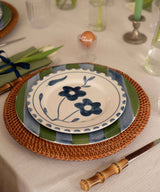 Blue Flowers Dessert Plate Set 4