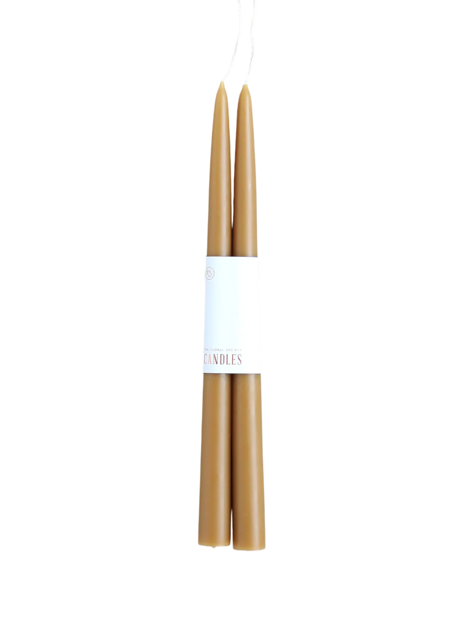 12" Beeswax Dipped Tapers Ochre