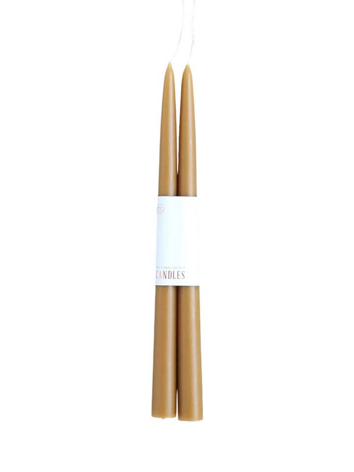 12" Beeswax Dipped Tapers Ochre