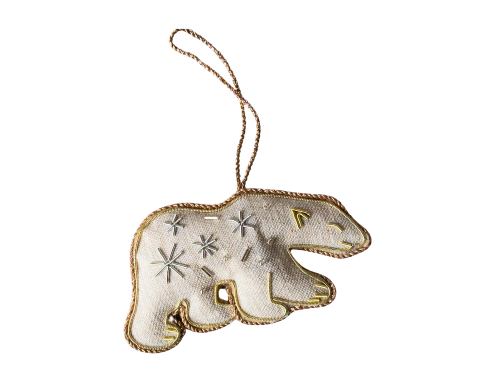 Katie Linen Polar Bear Ornament