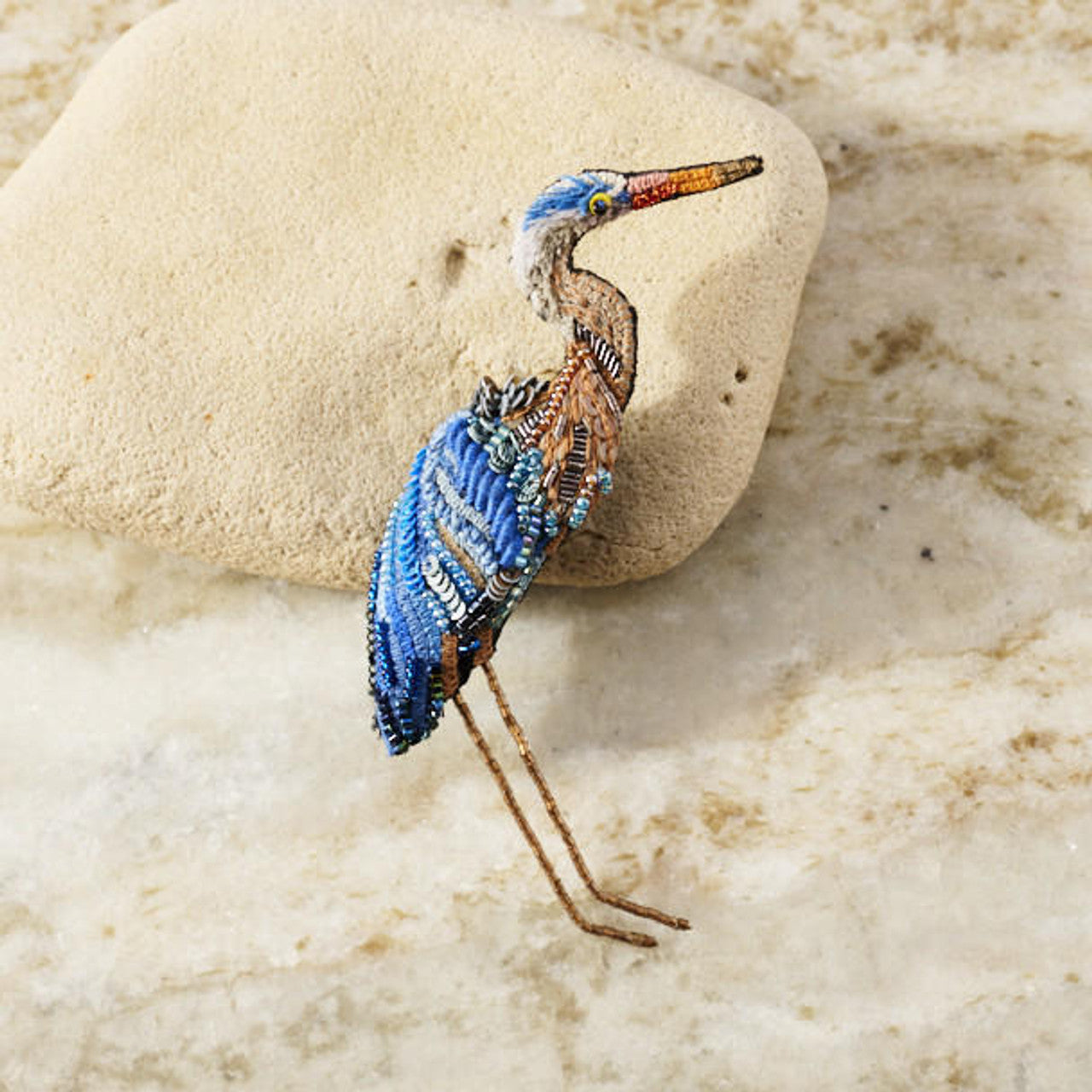 Brooch Blue Heron