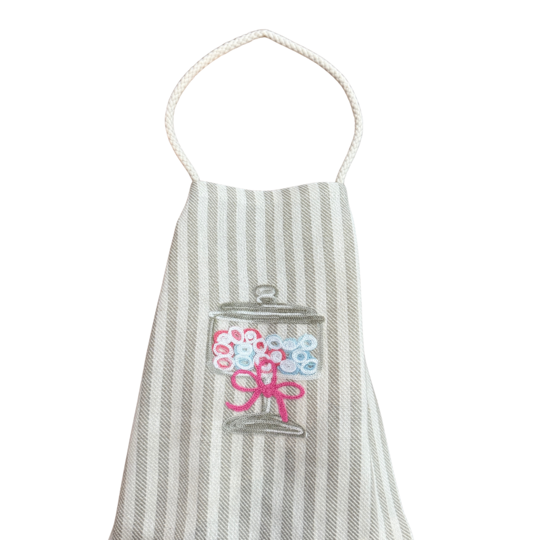 Embroidered Apron Candy Dish