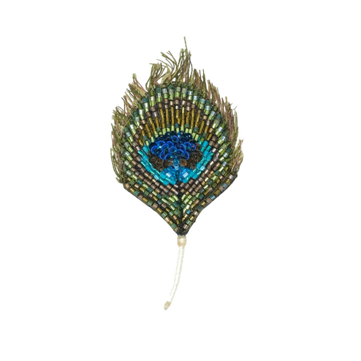 Brooch Luminous Peacock Feather