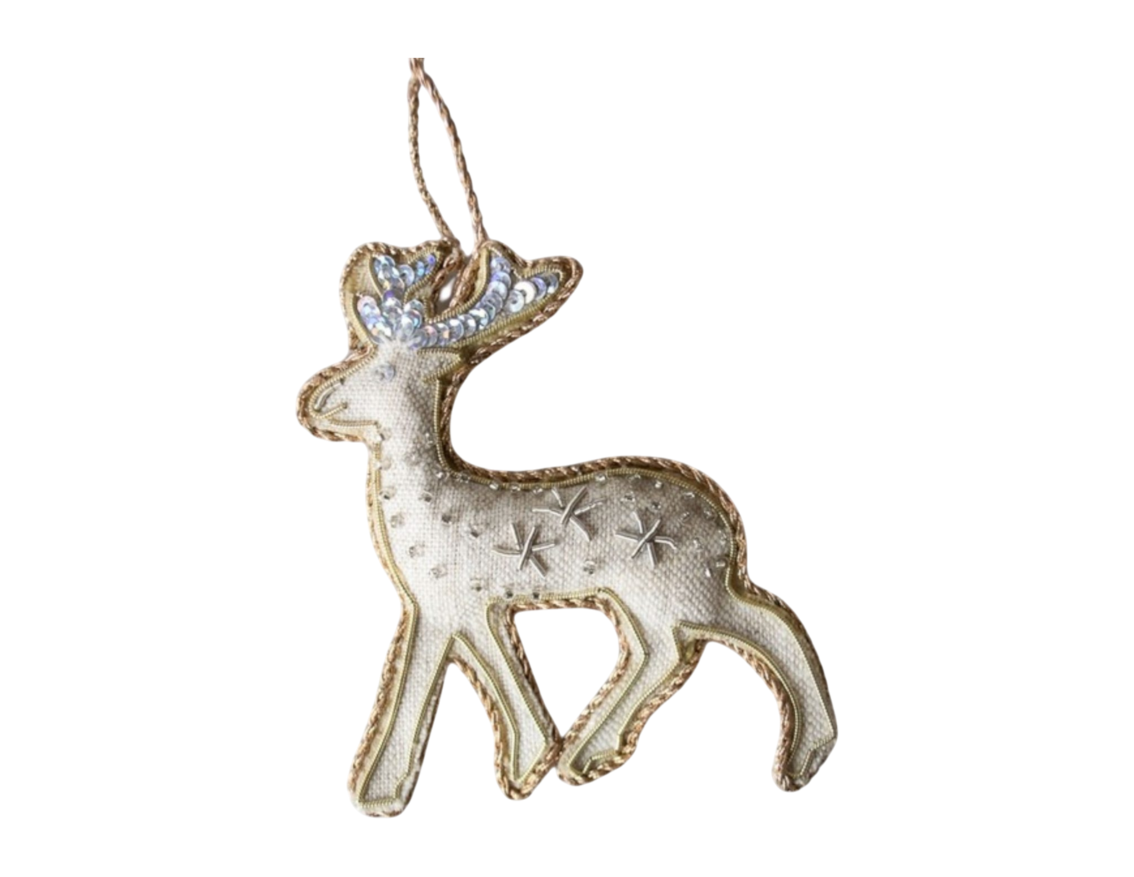 Katie Linen Reindeer Ornament