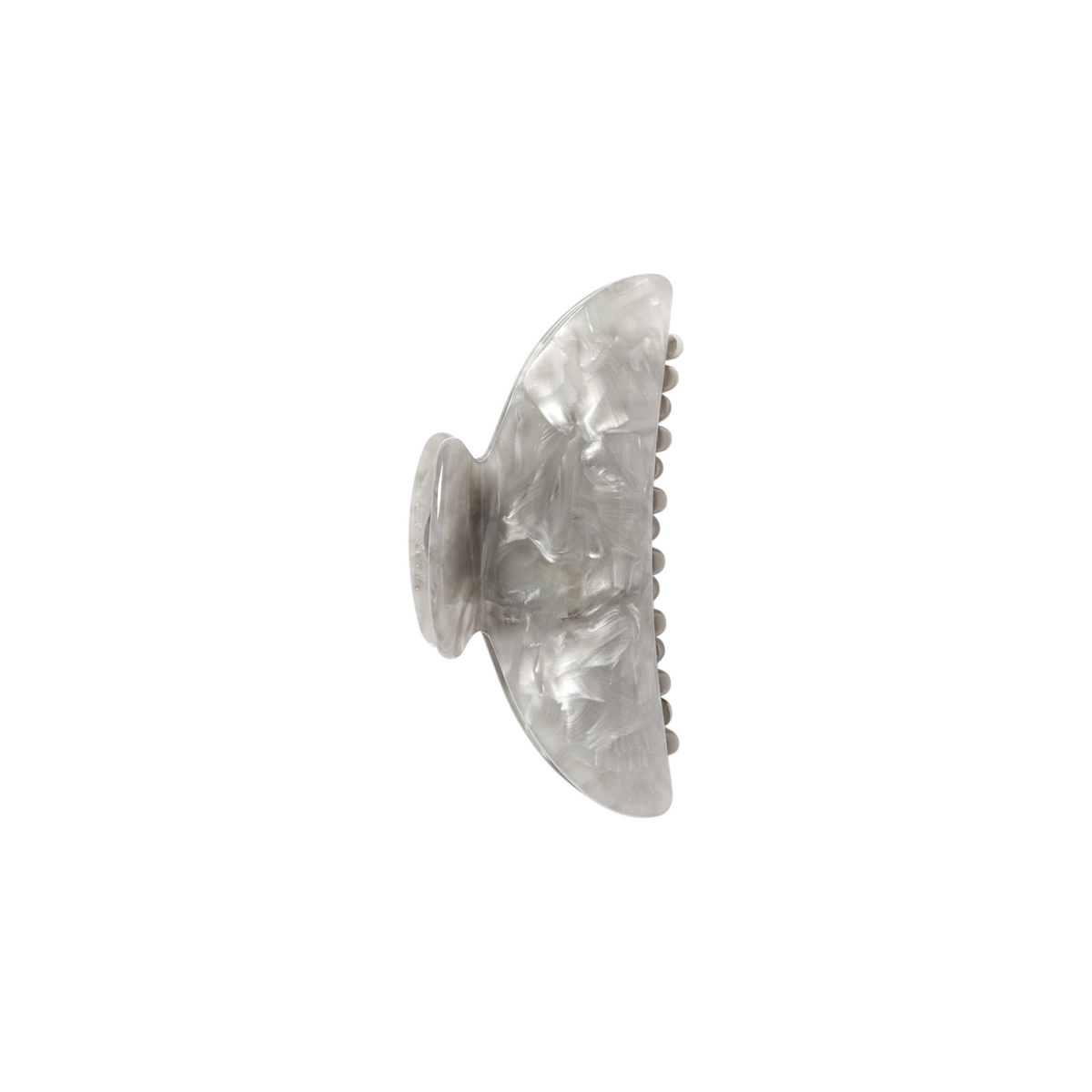 The Tiny Finch midi hair claw clip in grey shell Italian acetate with reinforced stainless steel hardware