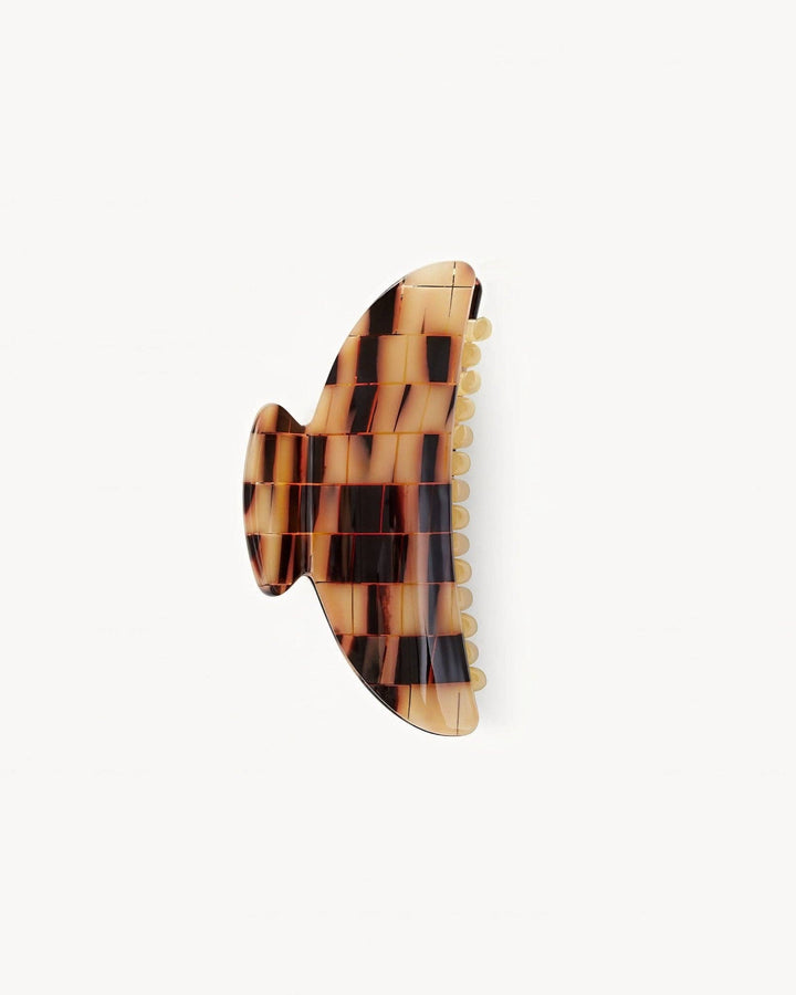 Midi Hair Clip Blonde Checker