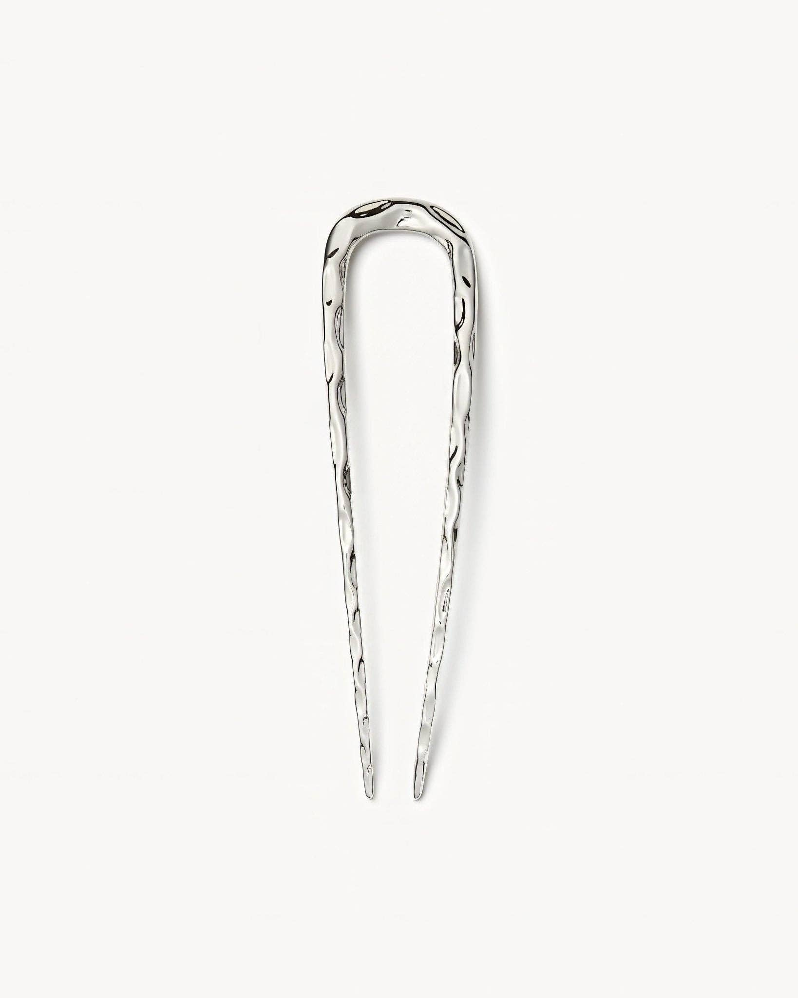 Midi Wavy French Hair Pin Silver