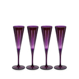 Prism Purple Champagne Flute Set 4