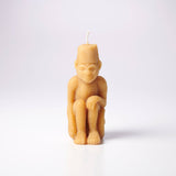 Monkey with a Fez Beeswax Candle: Spring green